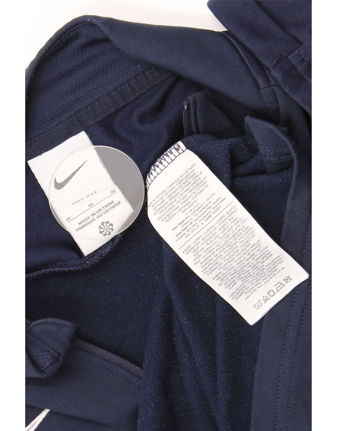Nike Herren Dri Fit Pullover-Trainingsanzug-Oberteil, mittelgroß, Marineblau, Farbblock