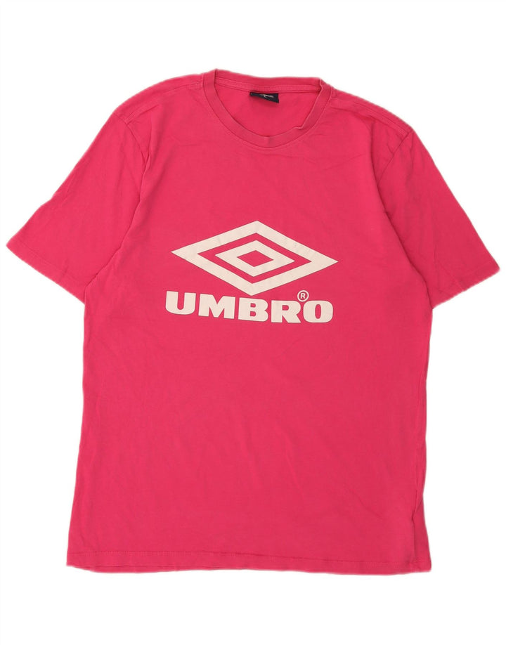 Umbro Herren-T-Shirt mit Grafik, groß, rosa, Baumwolle