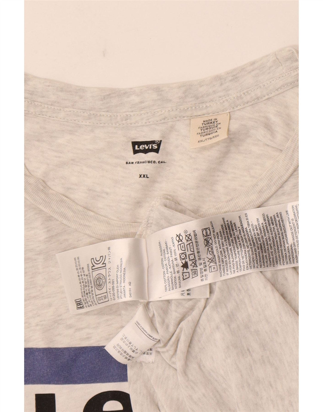 Levi's Herren-T-Shirt mit Grafik, 2XL, grau meliert, Baumwolle