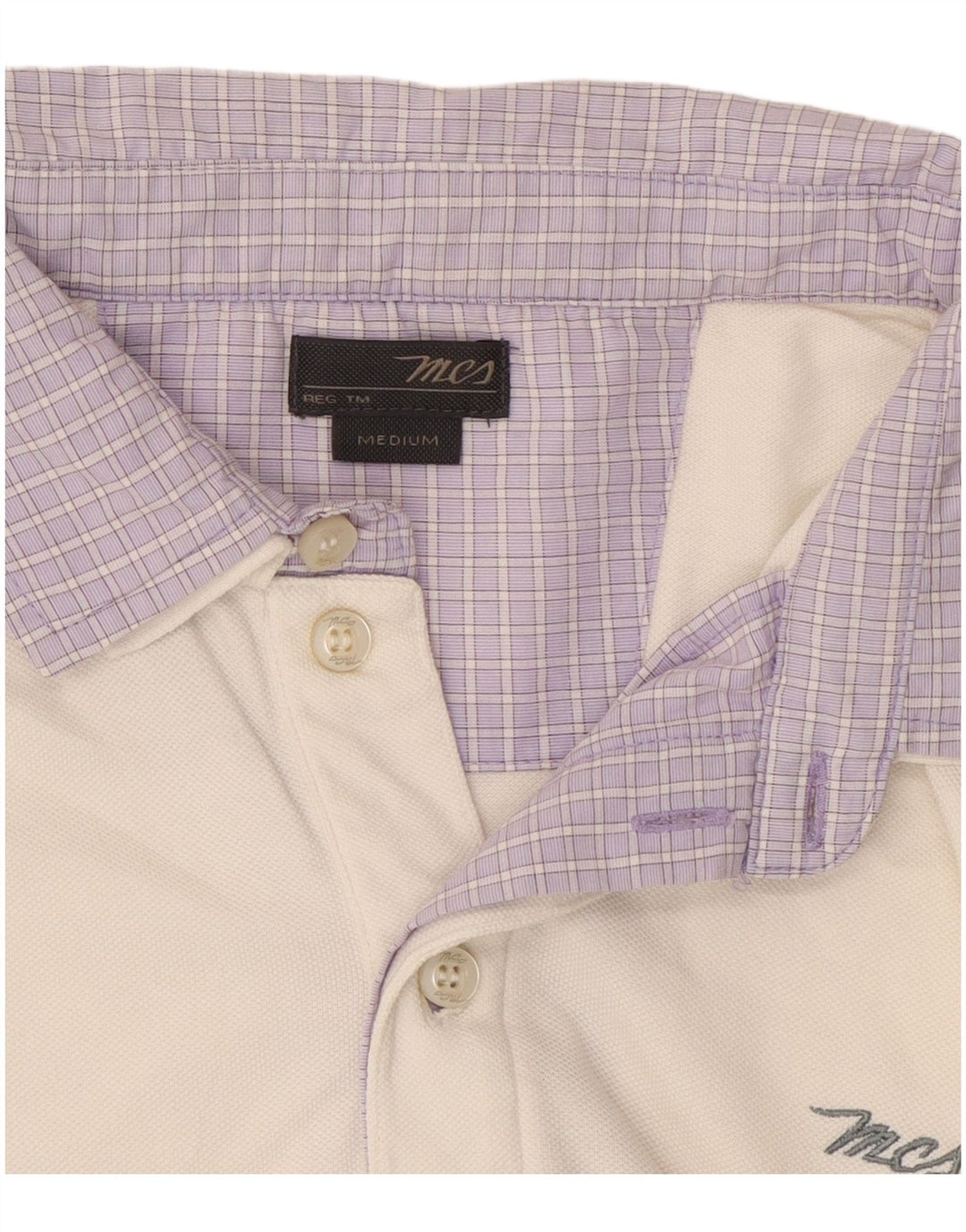 Marlboro Classics Herren-Poloshirt aus mittelweißer Colourblock-Baumwolle