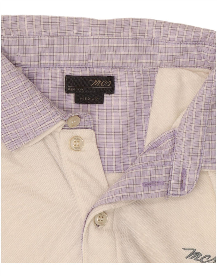 Marlboro Classics Herren-Poloshirt aus mittelweißer Colourblock-Baumwolle