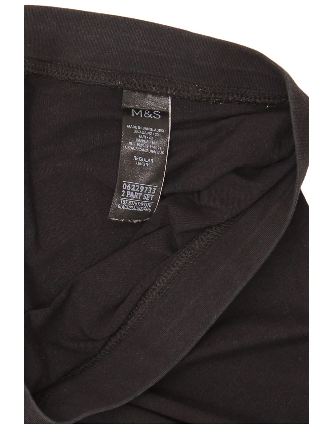 Marks & Spencer Damen Leggings UK 20 2XL Schwarze Baumwolle