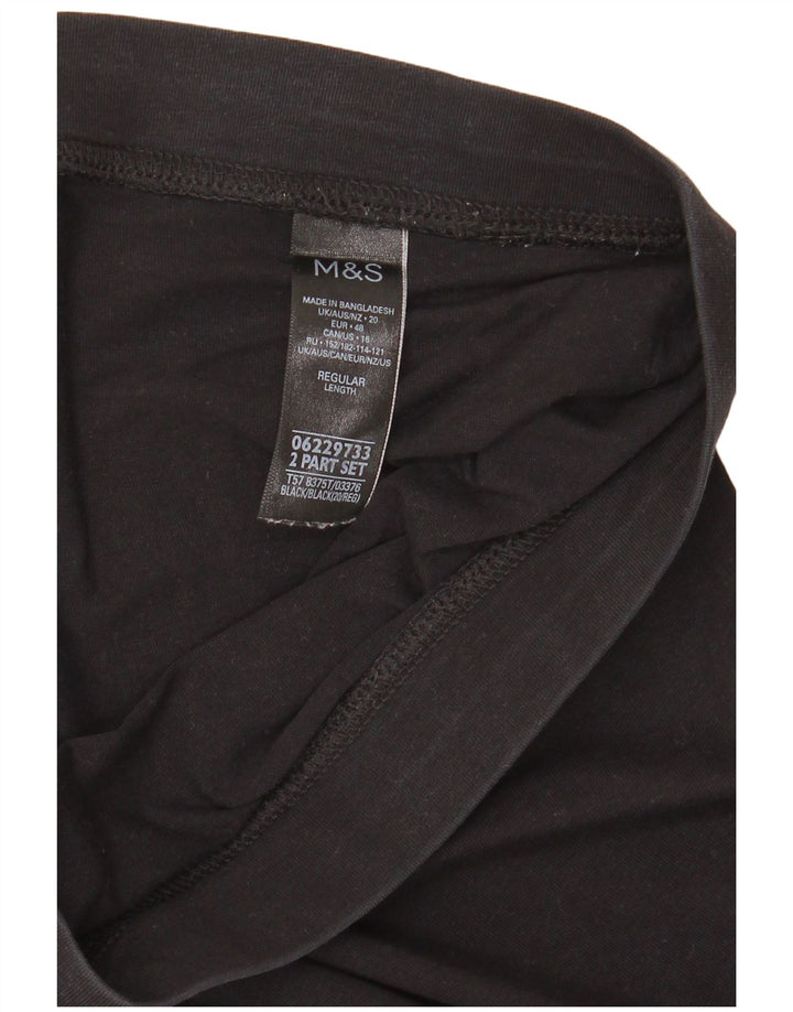 Marks & Spencer Damen Leggings UK 20 2XL Schwarze Baumwolle