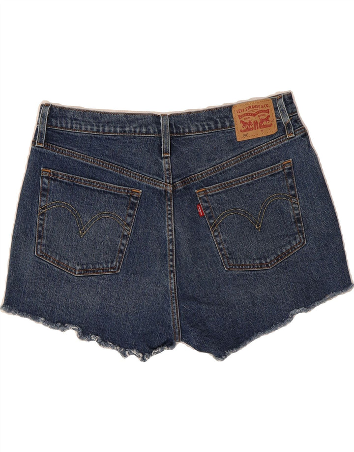 LEVI'S Womens 501 Distressed Denim Shorts W32 Large Blue Cotton Vintage Levi's and Second-Hand Levi's from Messina Hembry 
