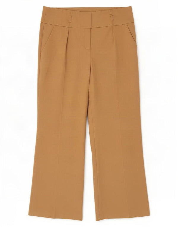 Marks & Spencer Damen-Freizeithose mit weitem Bein, UK 14, Größe L W32 L27, Beige