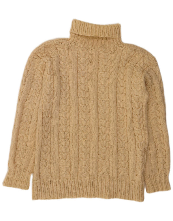 VINTAGE Damen Rollkragenpullover Pullover UK 14 Large Off White