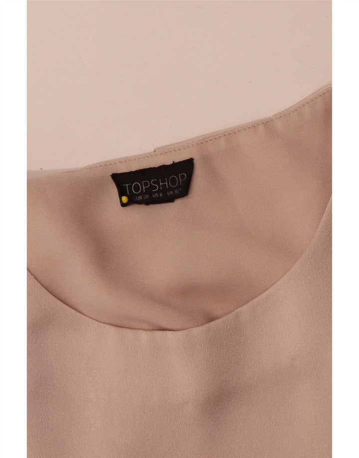 Topshop Damen-Blusenoberteil in Übergröße, UK 10, Größe S, Beige, Polyester