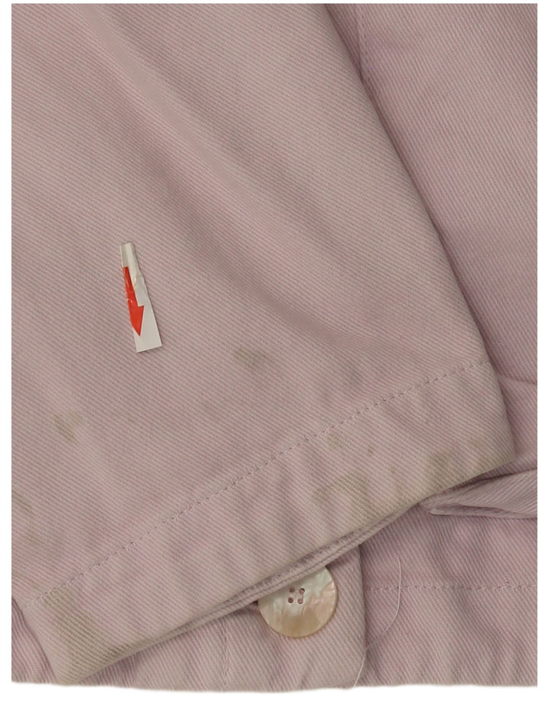Zara Damen übergroße Crop-Jeansjacke UK 6 XS rosa Baumwolle