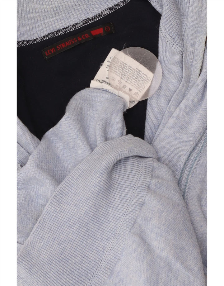 LEVI'S Damen-Cardigan-Pullover UK 10 Small Blaue Baumwolle