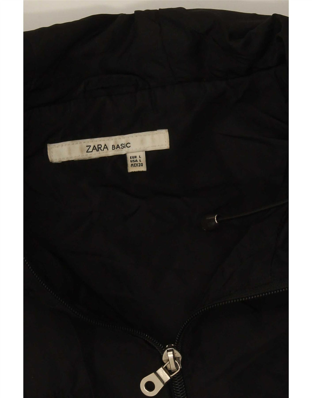 Zara Damen Utility-Jacke mit Kapuze, UK 14, Größe L, Schwarz