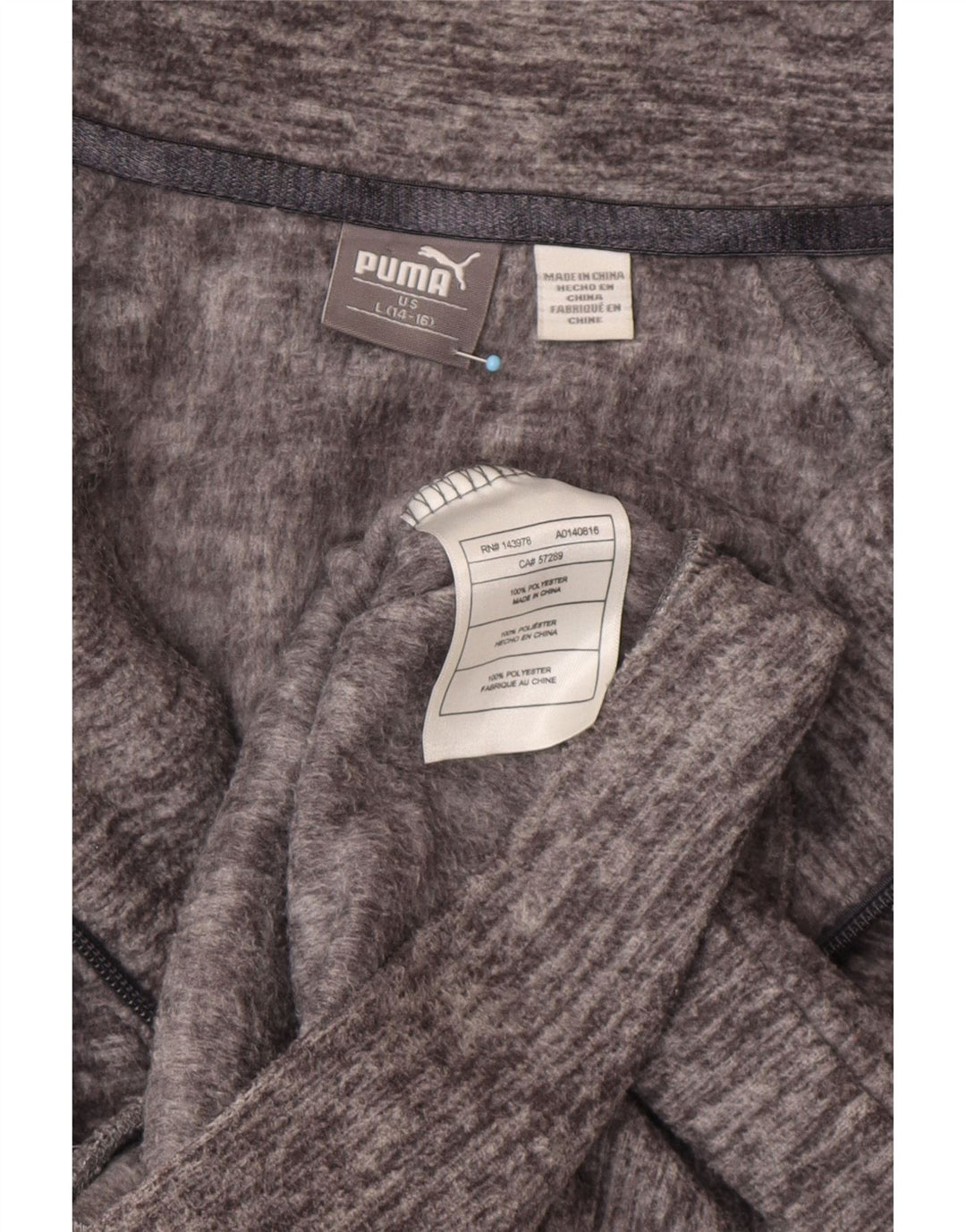 PUMA Fleecejacke für Jungen, 14–15 Jahre, groß, grau meliert, Polyester