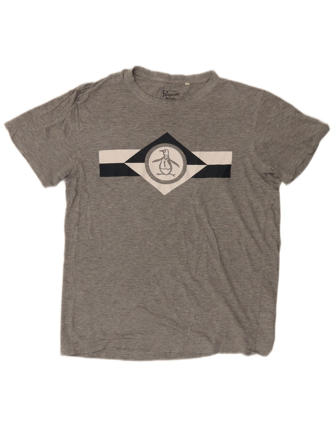 Penguin Herren-T-Shirt mit Grafik, Größe L, aus grauer Baumwolle