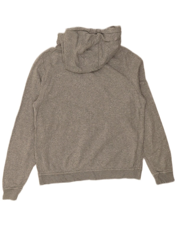 Nike Womens Hoodie Jumper UK 10 Small Grey Flecked Cotton
