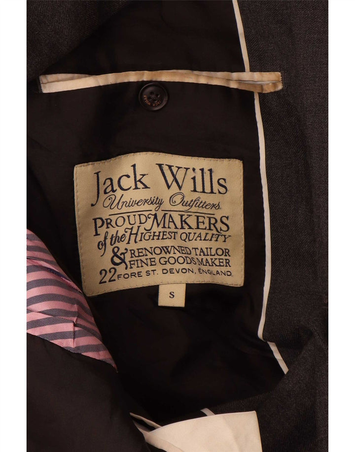 Jack Wills Herren-Blazer mit 2 Knöpfen, Größe S, Grau, Wolle, UK 36