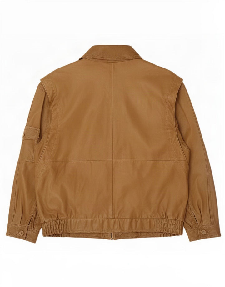 Vintage Herren Lederjacke IT 54 2XL Braun