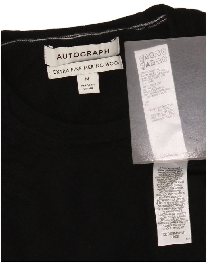 Marks & Spencer Herren Autograph Pullover mit Rundhalsausschnitt Mittelschwarz