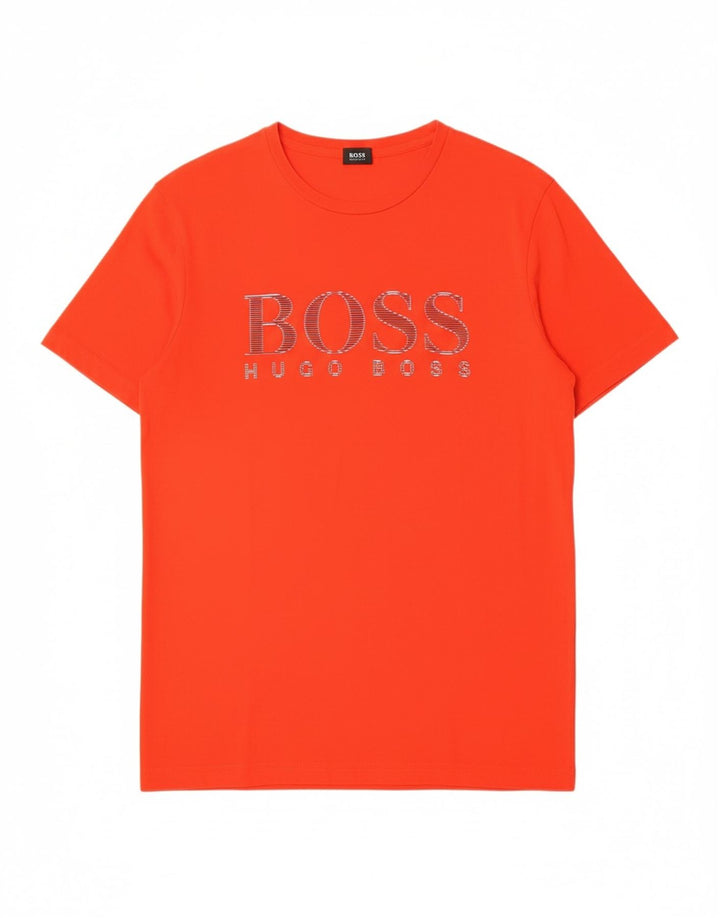 HUGO BOSS Mens Graphic T-Shirt Top Medium Red Cotton
