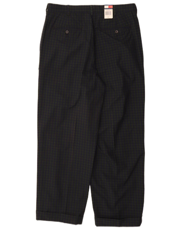 Tommy Hilfiger Mens Pegged Casual Hose W33 L30 Marineblau karierte Baumwolle