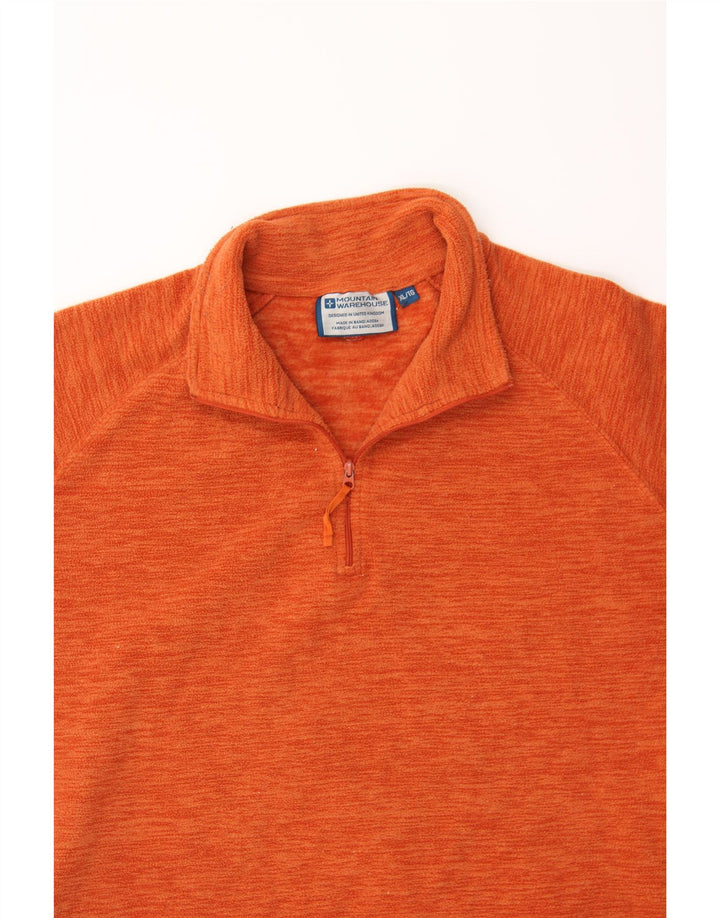 MOUNTAIN WAREHOUSE Mens Zip Neck Fleece Jumper XL Orange Polyester Vintage Mountain Warehouse and Second-Hand Mountain Warehouse from Messina Hembry 