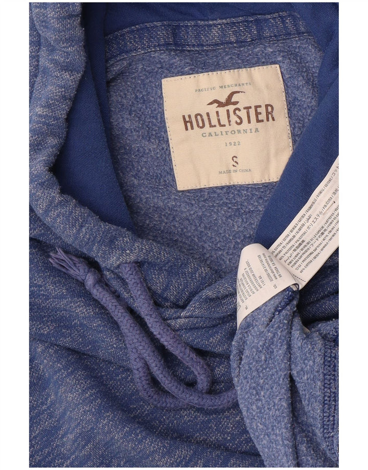 HOLLISTER Herren-Kapuzenpullover, klein, blau gefleckte Baumwolle