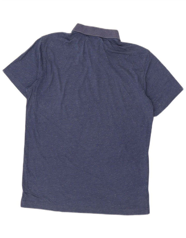 PENGUIN Herren-Poloshirt aus mittelblau gesprenkelter Baumwolle