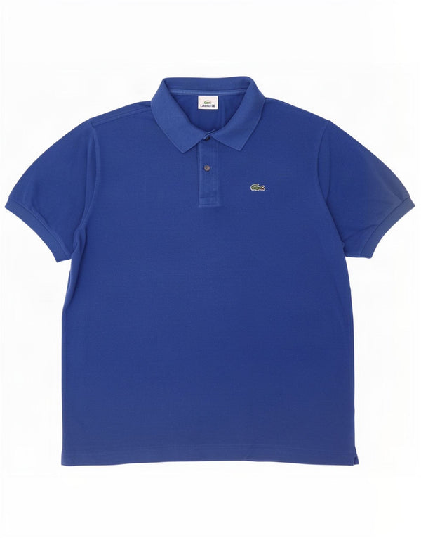Lacoste Herren Poloshirt Größe 7 2XL Blaue Baumwolle