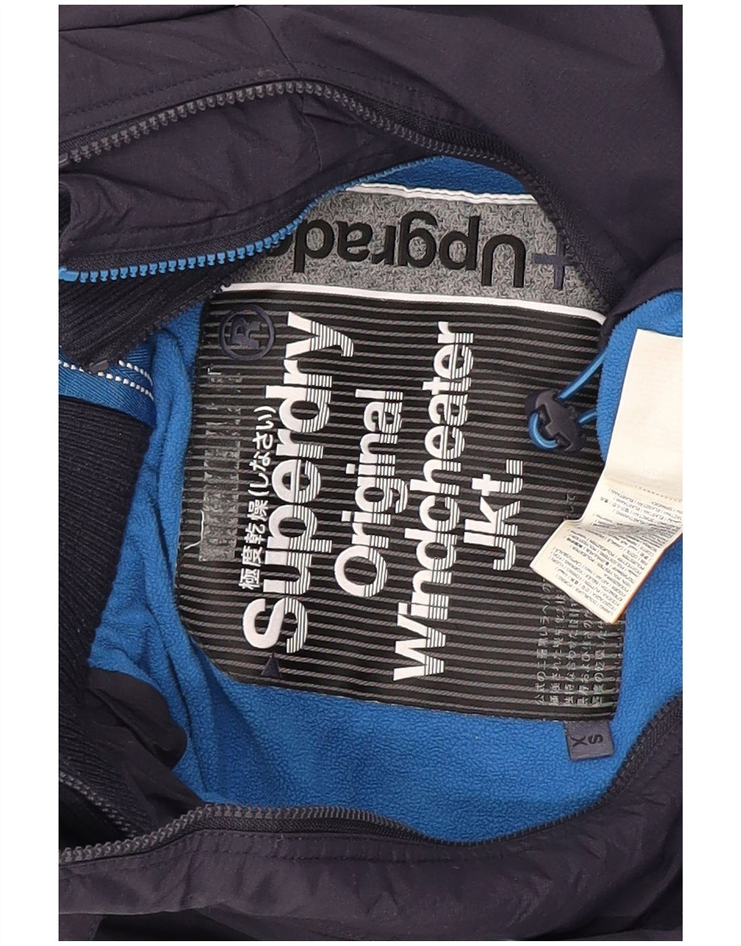 Superdry Herren-Windbreakerjacke mit Kapuze, UK 34, XS, Marineblau, Polyester
