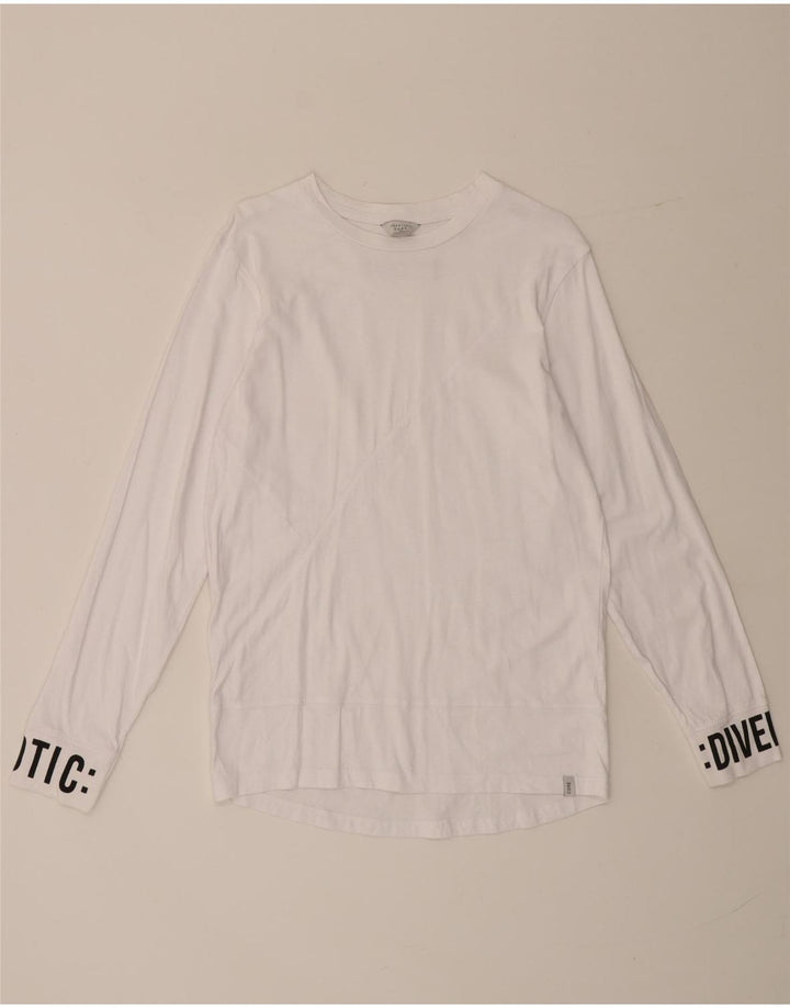 Jack & Jones Herren Grafik-Top, langärmelig, Größe S, Weiß
