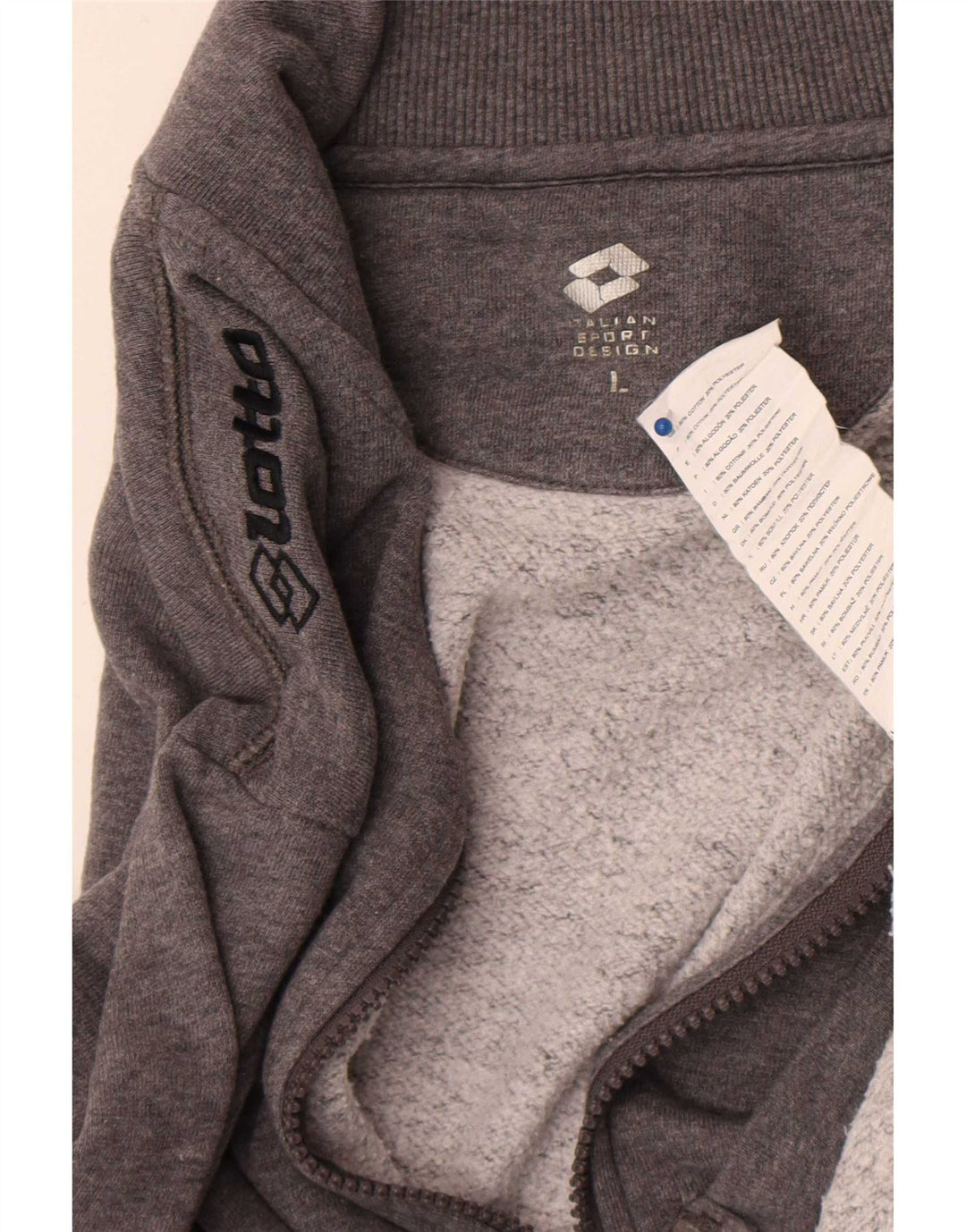 Lotto Herren-Trainingsanzug-Top-Jacke, große graue Baumwolle