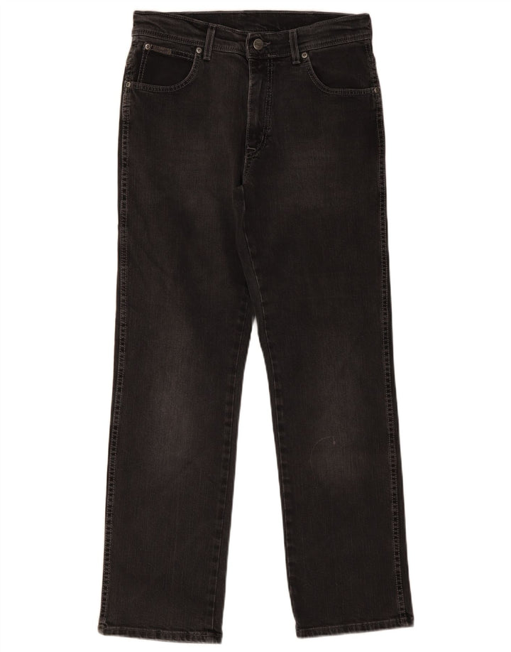 Wrangler Herren Texas Stretch Straight Jeans W32 L30 Schwarze Baumwolle