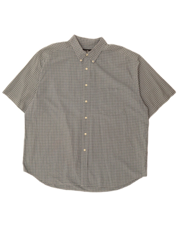 Eddie Bauer Herren Kurzarmhemd 2XL Grau Gingham Baumwolle