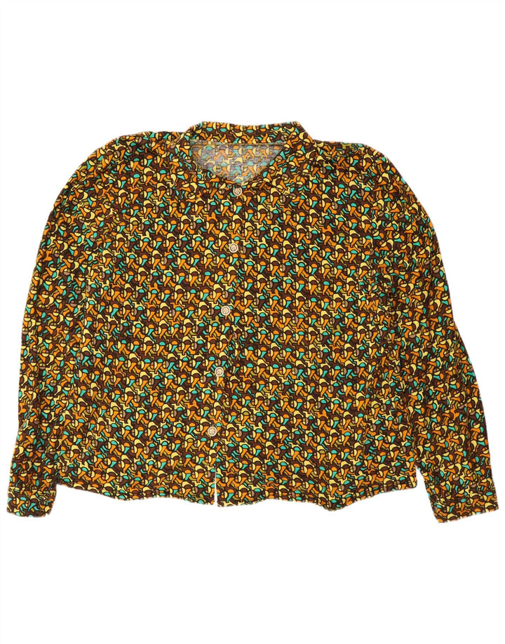 Vintage Damen Shirt UK 16 Groß Mehrfarbig Geometrisch