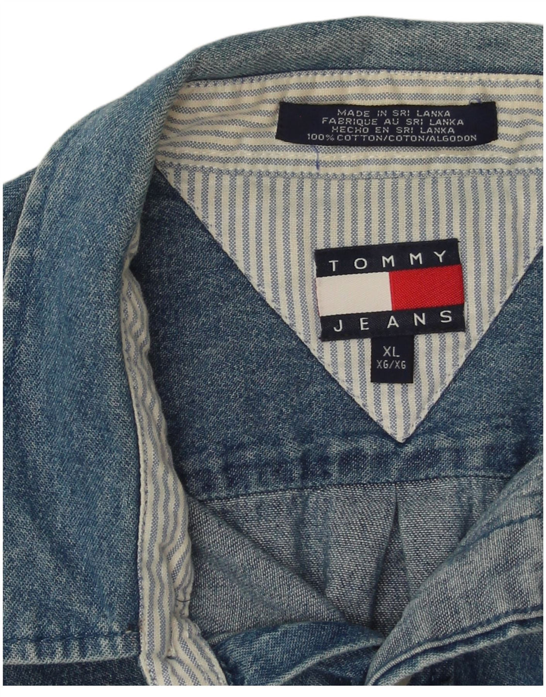 Tommy Hilfiger Herren Jeanshemd XL, blaue Baumwolle