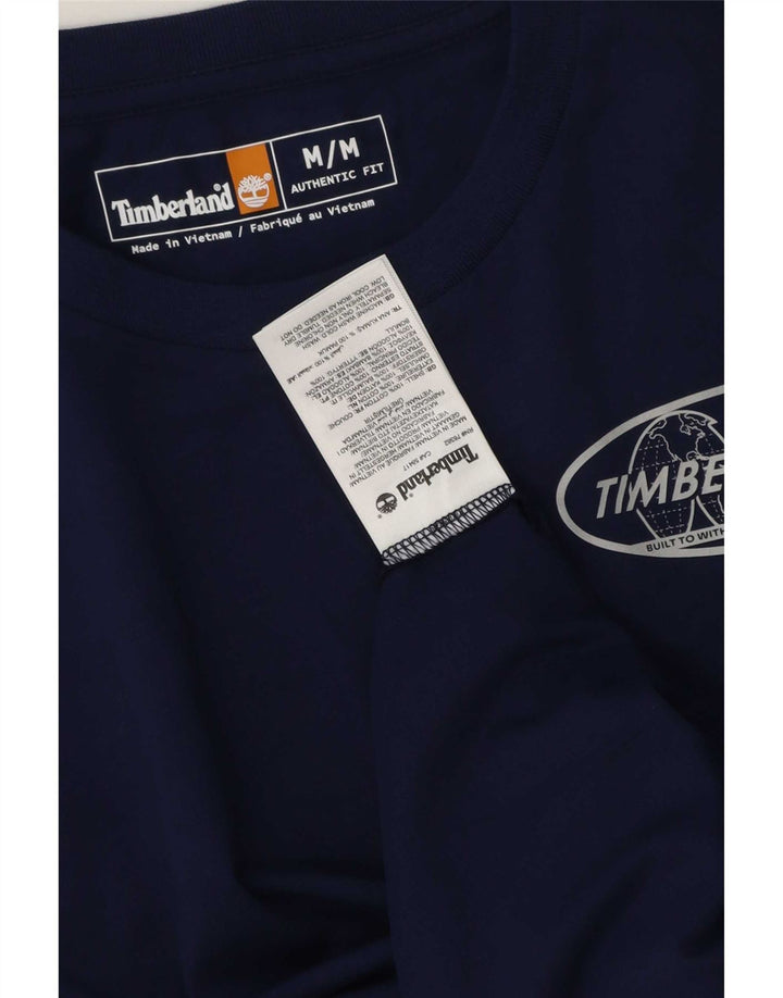 Timberland Herren Grafik-T-Shirt-Oberteil aus mittelblauer Baumwolle