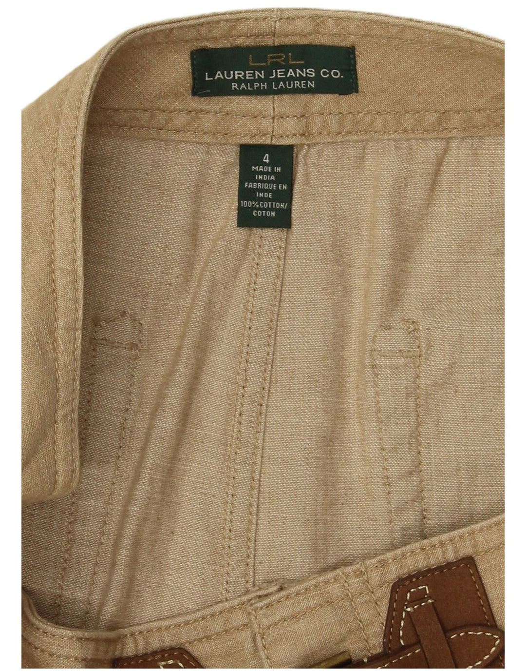 RALPH LAUREN Damen Bleistiftrock US 4 Small W30 Beige Baumwolle