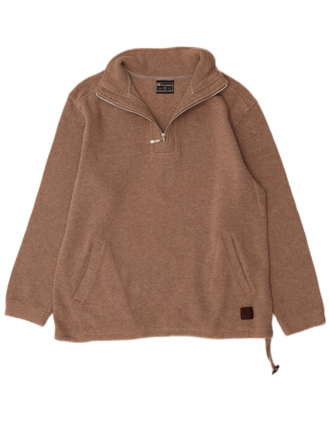 Champion Damen-Sweatshirt mit Reißverschluss am Hals, UK 14, mittelbraune Baumwolle