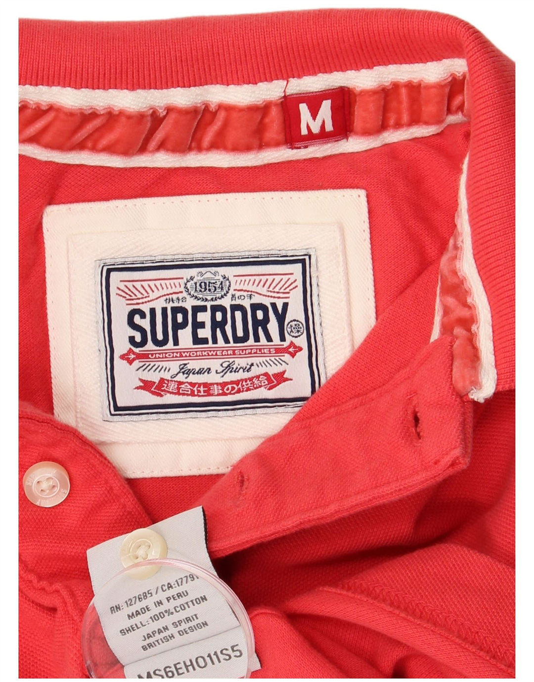 SUPERDRY Herren-Poloshirt aus mittelroter Baumwolle