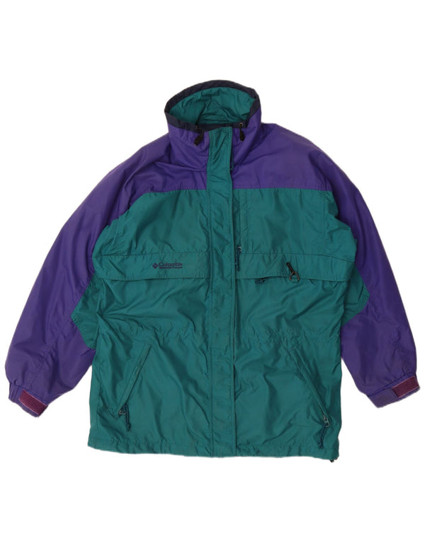 Columbia Damen-Übergröße-Regenjacke, UK 14, mittelgrün, Farbblock
