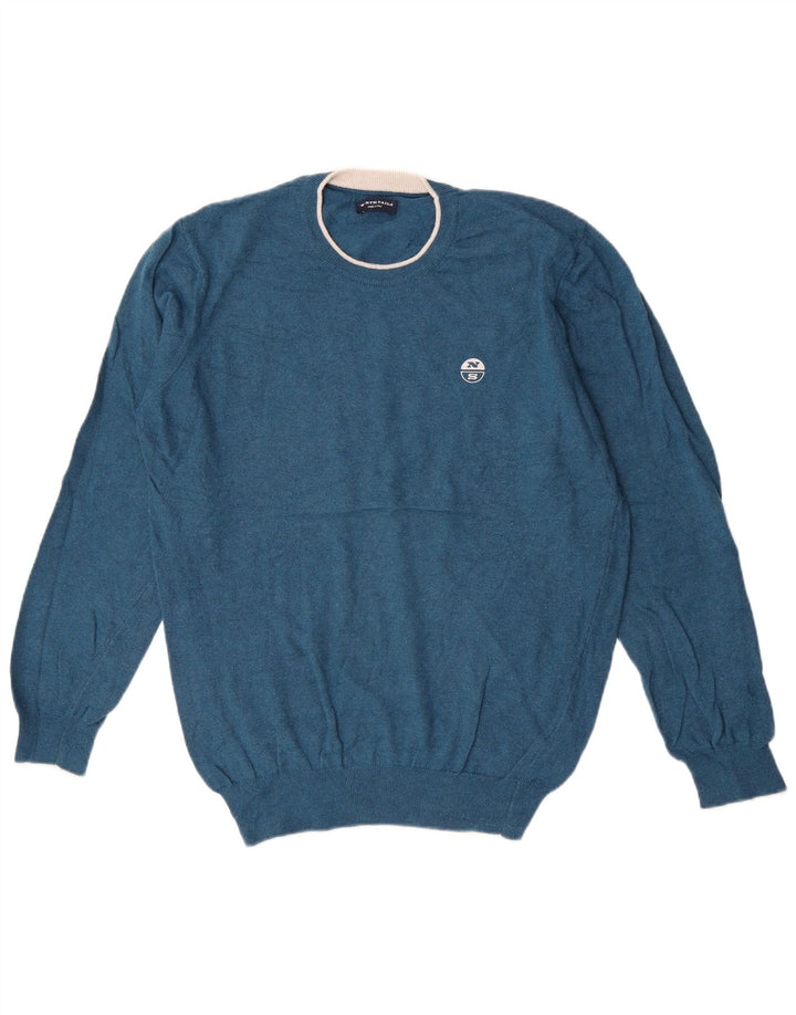 North Sails Herren-Pullover mit Rundhalsausschnitt, groß, blau, Polyamid