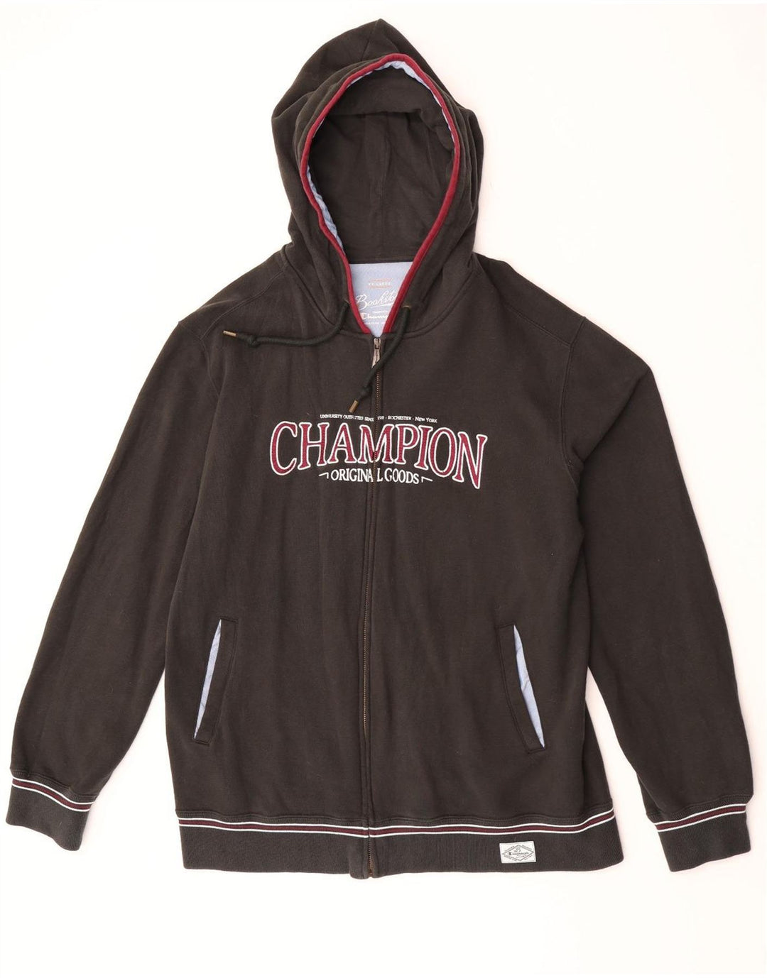 Champion Herren-Kapuzenpullover mit grafischem Reißverschluss, 2XL, Schwarz