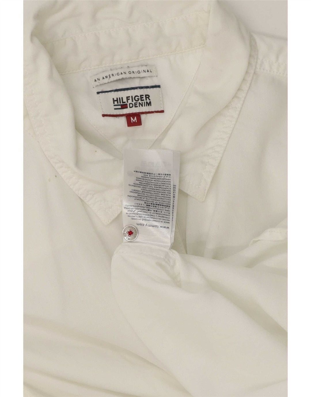 Tommy Hilfiger Damen-Hemd UK 14 Mittelweißes Lyocell