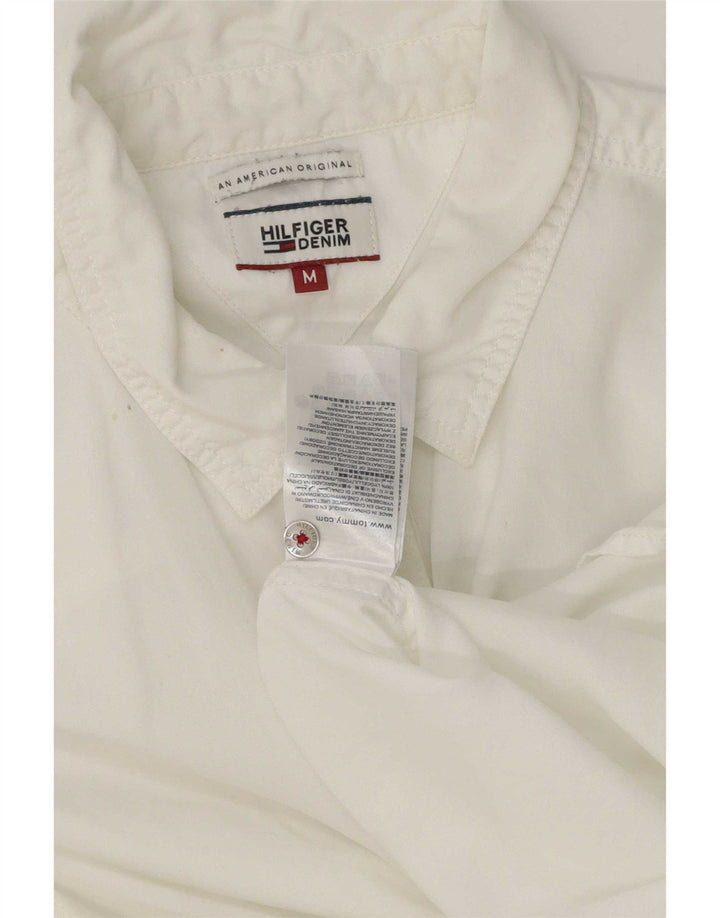 Tommy Hilfiger Damen-Hemd UK 14 Mittelweißes Lyocell