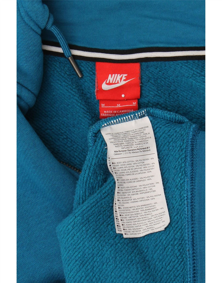 NIKE Womens Oversized Zip Hoodie Sweater UK 14 Medium Blue Cotton Vintage Nike and Second-Hand Nike from Messina Hembry 