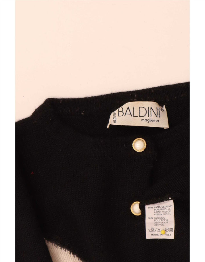Baldini Damen-Pullover mit Knopfkragen, Gr. 42, Größe L, Schwarz, Argyle/Diamant