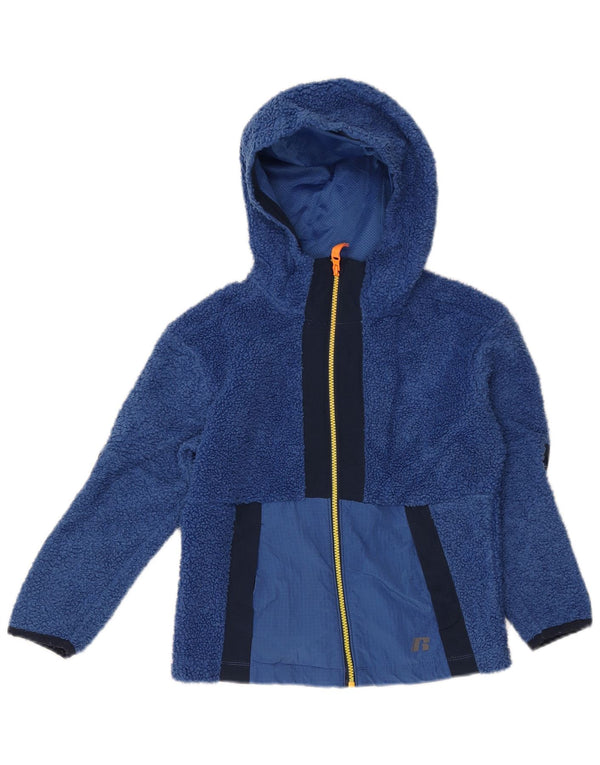 RUSSELL ATHLETIC Fleecejacke für Jungen, 7–8 Jahre, Mittelblau, Farbblock