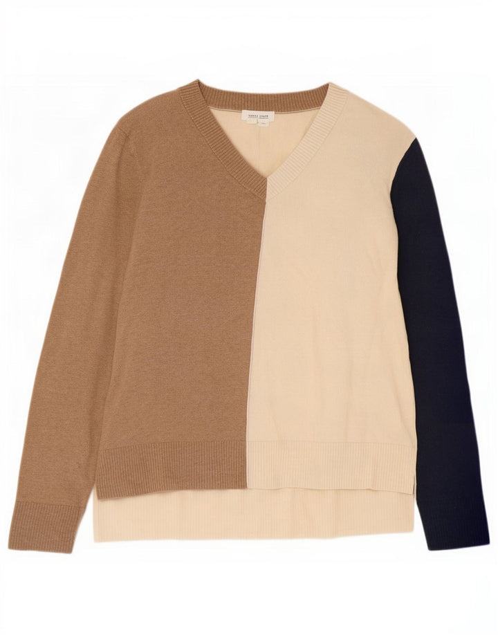 White Stuff Damen-Pullover mit V-Ausschnitt, Gr. 42, Größe L, mehrfarbig
