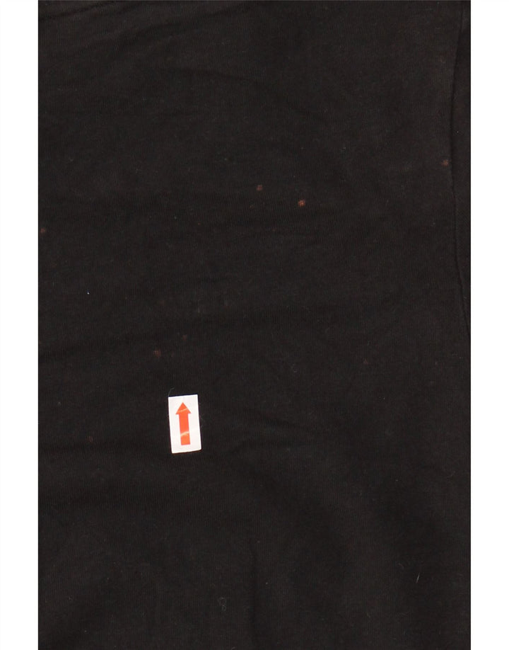 ADIDAS Damen T-Shirt Top UK 12 Medium Schwarz Baumwolle