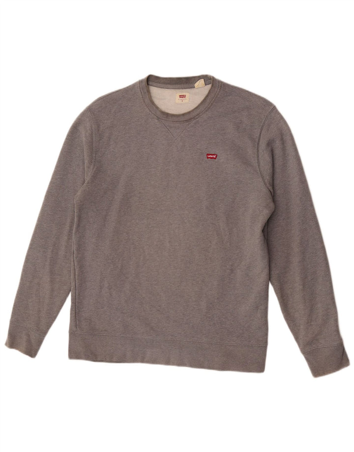 Levi's Herren-Sweatshirt-Pullover aus mittelgrauer Baumwolle