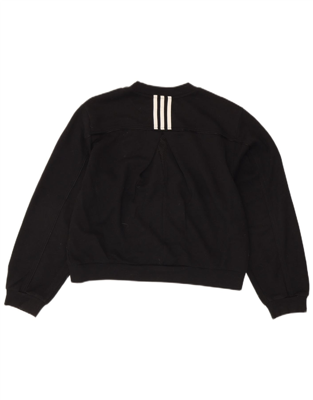 ADIDAS Damen Crop Oversized Sweatshirt Pullover UK 8/10 Small Schwarz