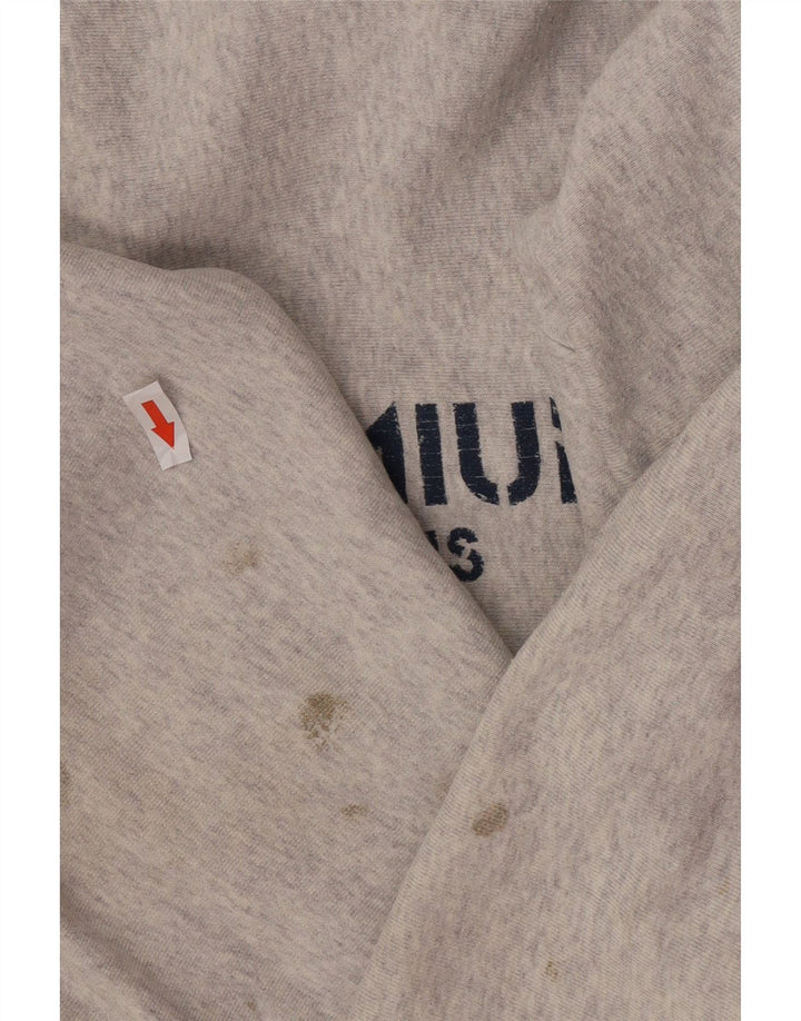 Vintage Damen Grafik Sweatshirt Pullover UK 14 Mittelgrau meliert